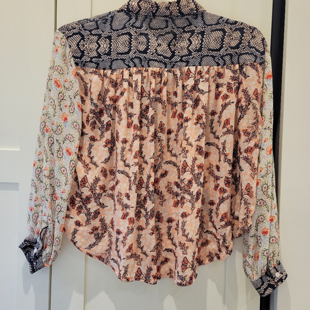 Free People Dani Light Combo Button Down Paisley Floral-Print - Picture 6 of 9
